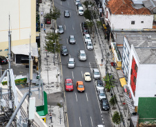 Transito Curitiba, carros, centro, Area calma