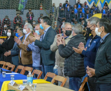 Abertura dos Jogos da Integração do Idoso, em Guaratuba. Foto: Valdelino Pontes/AEN