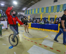 Abertura dos Jogos da Integração do Idoso, em Guaratuba. Foto: Valdelino Pontes/AEN