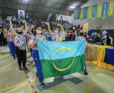 Abertura dos Jogos da Integração do Idoso, em Guaratuba. Foto: Valdelino Pontes/AEN