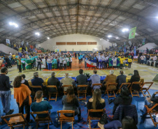 Abertura dos Jogos da Integração do Idoso, em Guaratuba. Foto: Valdelino Pontes/AEN