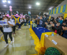 Abertura dos Jogos da Integração do Idoso, em Guaratuba. Foto: Valdelino Pontes/AEN