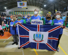 Abertura dos Jogos da Integração do Idoso, em Guaratuba. Foto: Valdelino Pontes/AEN