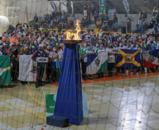 Abertura dos Jogos da Integração do Idoso, em Guaratuba. Foto: Valdelino Pontes/AEN