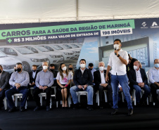 O governador Carlos Massa Ratinho Junior entrega 83 veículos para a Regional de Saúde de Maringá. Gilson Abreu/AEN