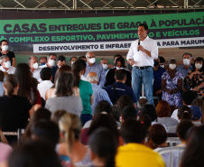 Governador Carlos Massa Ratinho Junior entrega casas em Marumbi. Foto: Jonathan Campos/AEN