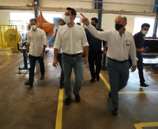 Na visita ao município, o governador visitou a sede da Cool Seed, que celebra 20 anos de sua fundação em 2021. A empresa fabrica e comercializa equipamentos que são utilizados no "pós-colheita", como climatizadores de barracões sementeiros, resfriadores para grãos e sementes, resfriadores para ensaque de sementes e secadores. Seus produtos estão presentes em 14 países. Foto: Ari Dias/AEN