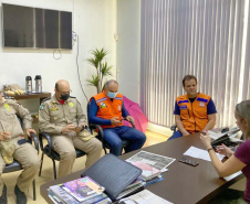 O secretário Nacional de Proteção e Defesa Civil, Alexandre Lucas Alves, chegou ao Paraná na manhã desta terça-feira (26) para visitar os municípios mais afetados pelas tempestades do último final de semana no Estado.  Foto: Defesa Civil