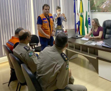 O secretário Nacional de Proteção e Defesa Civil, Alexandre Lucas Alves, chegou ao Paraná na manhã desta terça-feira (26) para visitar os municípios mais afetados pelas tempestades do último final de semana no Estado.  Foto: Defesa Civil