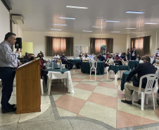 O secretário de Estado da Saúde, Beto Preto, destacou a parceria do Governo do Estado com os municípios, principalmente no enfrentamento à Covid-19, em reunião realizada nesta quarta-feira (27) com a Associação dos Municípios dos Campos Gerais (AMCG) em Arapoti. -  Curitibs, 27/10/2021 - Foto: Andressa Desyreé/SESA