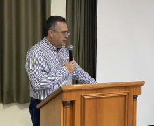 O secretário de Estado da Saúde, Beto Preto, destacou a parceria do Governo do Estado com os municípios, principalmente no enfrentamento à Covid-19, em reunião realizada nesta quarta-feira (27) com a Associação dos Municípios dos Campos Gerais (AMCG) em Arapoti. -  Curitibs, 27/10/2021 - Foto: Andressa Desyreé/SESA