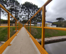 O governador Carlos Massa Ratinho Junior inaugurou nesta quinta-feira (28) a obra de transposição do rio Capivari para a Bacia do Iraí, em Colombo, na região metropolitana de Curitiba. Foto: Jonathan Campos/AEN