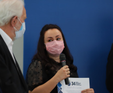O vice governador Darci Piana e o o superintendente da Ciência, Tecnologia e Ensino Superior, Aldo Bona participam, nesta quinta-feira (28), da entrega do 34 Premio Paranaense de Ciencia e Tecnologia,  no Palacio Iguacu.   Curitiba, 28/10/2021 -  Foto: Geraldo Bubniak/AEN