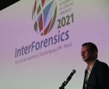 Especialistas nacionais e internacionais fomentam técnicas e o uso da tecnologia para a ciência forense na InterForensics 2021 - Foz do Iguaçu, 05/11/2021 - Foto: SESP-PR