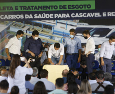 Governador Carlos Massa Ratinho Junior anuncia obras para tornar Cascavel a primeira cidade do Paraná com 100% de saneamento
Foto Gilson Abreu/AEN