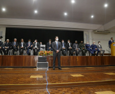 O governador Carlos Massa Ratinho Junior recebeu nesta sexta-feira (5) o título de “Benfeitor do Oeste”. A homenagem é dos prefeitos que integram a Associação dos Municípios do Oeste do Paraná foi conferida durante a 15ª edição do maior evento da imprensa da região, o Prêmio Amop de Jornalismo. 
Foto Gilson abreu/AEN
