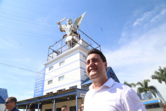 O governador Carlos Massa Ratinho Junior visitou neste sábado (9), ao lado do presidente da República, Jair Bolsonaro, o Santuário de São Miguel Arcanjo, em Bandeirantes, na Região Norte. - Bandeirantes, 09/04/2022