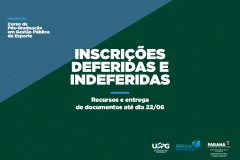 Divulgadas as inscrições homologadas para a pós-graduação em Gestão Pública do Esporte