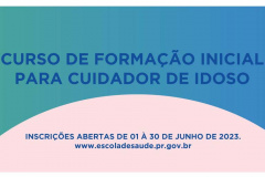 Escola da Saúde promove curso de capacitação de cuidador de idosos; inscrições são gratuitas
