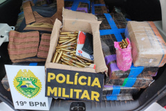 Polícia Militar apreende mais de mil munições de fuzil e 432 quilos de maconha em São José das Palmeiras
