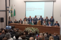 posse do novo presidente do Conselho Regional de Medicina Veterinária, Adolfo Yoshiaki Sasaki, nesta segunda-feira, na Fetaep