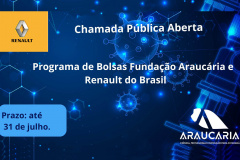 Fundação Araucária e Renault vão investir R$ 1,4 milhão em 114 bolsas de pesquisa