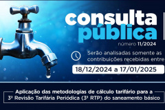 Agepar abre consulta pública apresentando resultados parciais de fatores que compõem a 3ª Revisão Tarifária Periódica do saneamento