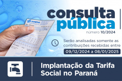 Agepar disponibiliza consulta sobre implantação da Tarifa Social de saneamento