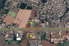 DER-  Segundo bloqueio em via marginal da BR-277 em Foz do Iguaçu, parte da obra da Perimetral Leste.