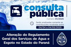Agepar abre consulta pública sobre alteração do Regulamento dos Serviços de Água e Esgoto