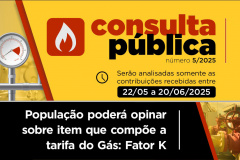 Agepar abre consulta pública para a população opinar sobre item que compõe a tarifa da Gás