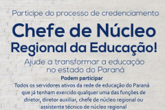 Começam nessa sexta-feira (18) as inscrições para o processo de credenciamento para escolha dos 32 novos Chefes dos Núcleos Regionais de Educação do Paraná.  -  Curitiba, 16/01/2019  -  Foto: Divulgação Educação
