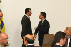 O governador Carlos Massa Ratinho Junior participou nesta segunda-feira (4), em Brasília, do lançamento do projeto de lei anticrime apresentado pelo ministro da Justiça e Segurança Pública, Sergio Moro. O governador colocou a estrutura do Estado à disposição para implantar as medidas no Paraná.  -  Brasília, 04/02/2019  -  Foto: Rodrigo Félix Leal/ANPr