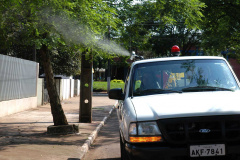 A Secretaria de Estado da Saúde começa nesta semana a aplicação de inseticida com 10 carros de fumacê em bairros do município de Londrina, para reduzir a infestação do mosquito Aedes egypti.  -  Foto: Arquivo ANPr