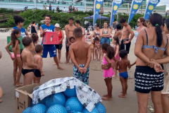 Sanepar oferece atividades de recreação educativa nas praias. Foto: Thays Poletto