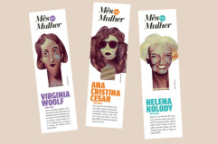 Biblioteca dá marcadores de página que homenageiam escritoras. Foto: Divulgação/BBP