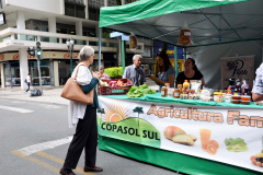 A Copasol Sul, cooperativa de agricultura familiar de Agudos do Sul, na Região Metropolitana de Curitiba, fez sua estreia em vendas diretas de seus produtos ao consumidor durante a Feira das Cooperativas, que acontece todas às sextas-feiras, em Curitiba.  Foto:SEAB