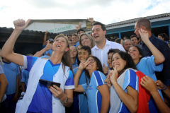 Governador Carlos Massa Ratinho Junior autoriza o início das obras de pavimentação de 9 quilômetros da estrada do Socavão, em Castro. Foto: Jaelson Lucas/ANPr