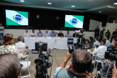O governador Carlos Massa Ratinho Junior  participa de coletiva na Expolondrina nesta quarta-feira (10).  Londrina, 10/04/2019 -  Foto: Geraldo Bubniak/ANPr