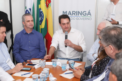 O governador Carlos Massa Ratinho Junior lançou nesta quinta-feira (16) o Parque Tecnológico do Instituto de Tecnologia do Paraná (Tecpar) em Maringá, no Noroeste do Paraná. Durante reunião do secretariado realizada na Expoingá, o governador assinou o edital de chamamento de empresas de base tecnológica para o local. Foto: Rodrigo Felix Leal/ANPr