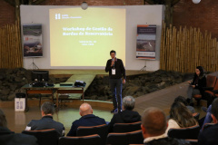 A Companhia de Energia Elétrica (Copel) promoveu nesta quinta-feira (06), emparceria com Secretaria de Estado do Desenvolvimento Sustentável e doTurismo e o Instituto Ambiental do Paraná (IAP), o Workshop de Gestão deBordas de Reservatório, realizado no Centro de Eventos de Faxinal do Céu, nomunicípio de Pinhão.  Faxinal do Céu, 06/06/2019  -  Foto: Valdemir Daniel Cavalheiro / Copel