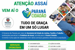 O Paraná Cidadão chega nesta semana ao município de Assaí, no Norte estado. A feira de serviços oferece nesta quarta, quinta e sexta-feira (12, 13 e 14), ações de cidadania, de defesa de direitos e inclusão social.  -  Curitiba, 11/06/2019  -  Foto: Divulgação SEJUF