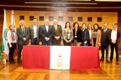 A Secretaria de Justiça, Família e Trabalho (Sejuf) e a Pontifícia Universidade Católica do Paraná (PUCPR) firmaram protocolo de intenções nesta terça-feira (25/06) para a elaboração e execução de projetos comuns de interesse das instituições, com ênfase na área social. -  Curitiba, 25/06/2019  -  Foto: Divulgação SEJUF