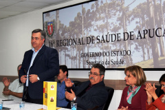 Apucarana sedia a terceira etapa de regionalização de cursos de especialização da Escola de Saúde Pública. O secretário de Estado da Saúde, Beto Preto, esteve na abertura das atividades da primeira turma e reafirmou os desafios em planejar a saúde de forma regionalizada, oportunizando o aprimoramento do conhecimento. Foto: Américo Antonio/SESA