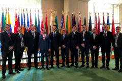 O governador Carlos Massa Ratinho Junior apresentou nesta segunda-feira (15), na sede da Organização das Nações Unidas (ONU), em Nova York, os avanços do Paraná na implantação dos Objetivos de Desenvolvimento Sustentável (ODS) e reforçou o compromisso do Estado com a Agenda 2030.Foto: Divulgação/ANPr