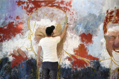 Montagem da 14ª  Bienal Iinetrnacional de Arte Comtemporâneade Curitiba no Museu Oscar Niemeyer(MON).Curitiba, 16 de setembro de 2019.Foto: Kraw Penas/SECC