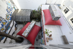 Instalação do artista plástico Geraldo Zamproni no Museu Casa Alfredo Andersen(MCAA).Curitiba, 09 de setembro de 2019.Foto: Kraw Penas/SECC