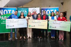 O Governo do Estado entrega os três principais prêmios do sorteio de Setembro do programa Nota Paraná, de R$ 20 mil, R$ 30 mil e R$ 50 mil. A solenidade de premiação acontece no Hospital das Clínicas, em Curitiba nesta quinta-feira (19). Curitiba, 19/09/2019 - Foto: Geraldo Bubniak/AEN