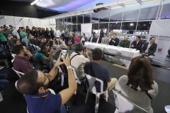 O governador concede coletiva à imprensa.Ponta Grossa, 23-10-19.Foto: Arnaldo Alves / AEN.