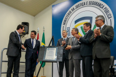 O Governador Carlos Massa Ratinho Junior e o ministro da Justiça e Segurança Pública, Sergio Moro, inauguram nesta segunda-feira (16),  em Foz do Iguaçu, o Centro Integrado de Operações de Fronteira. O CIOF reforçará as ações estratégicas estaduais de combate ao tráfico e ao crime organizado. A estrutura passa a integrar o Parque Tecnológico Itaipu, na Itaipu Binacional.Foz do Iguaçu, 16/12/2019 -  Foto: Geraldo Bubniak/AEN